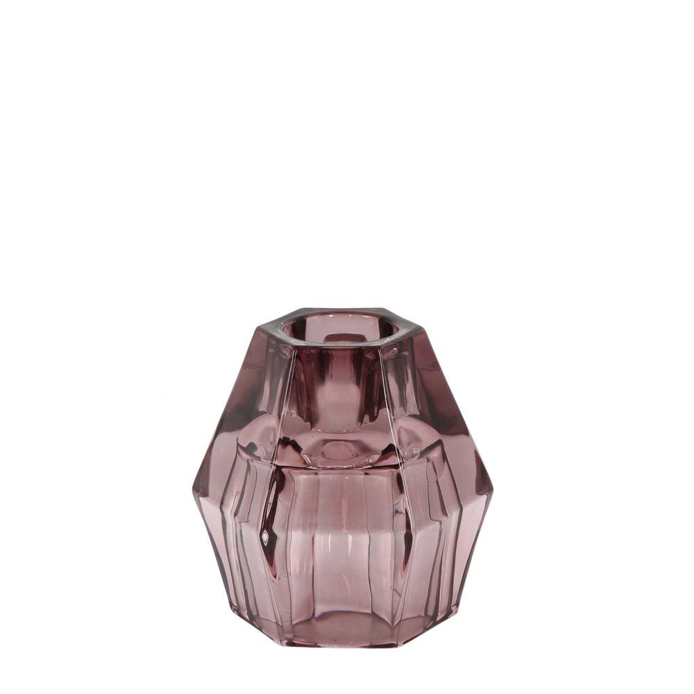 Belle Manon Glass Candle Stick Holder Display Stand Storage Decor 8cm Amethyst