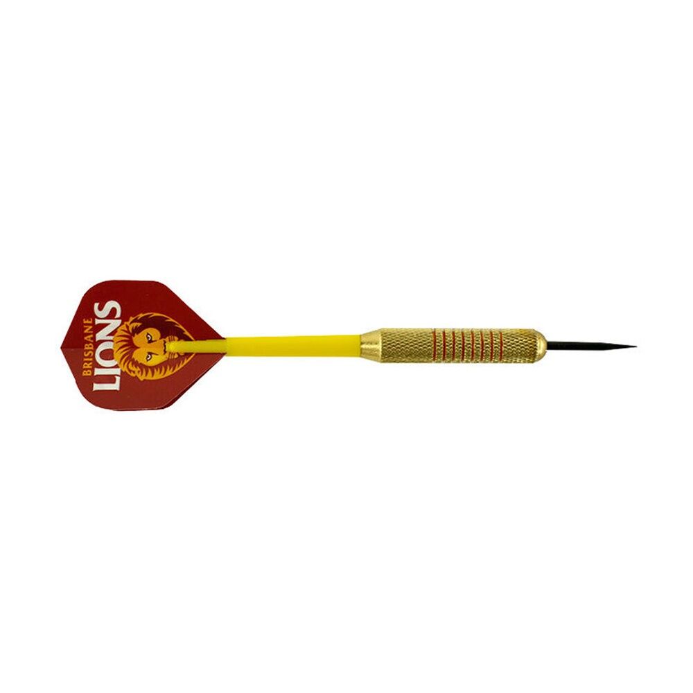 Afl Brass Darts Brisbane Western Team Dessign Flights & Shafts In Case (3 Pieces) — image 2