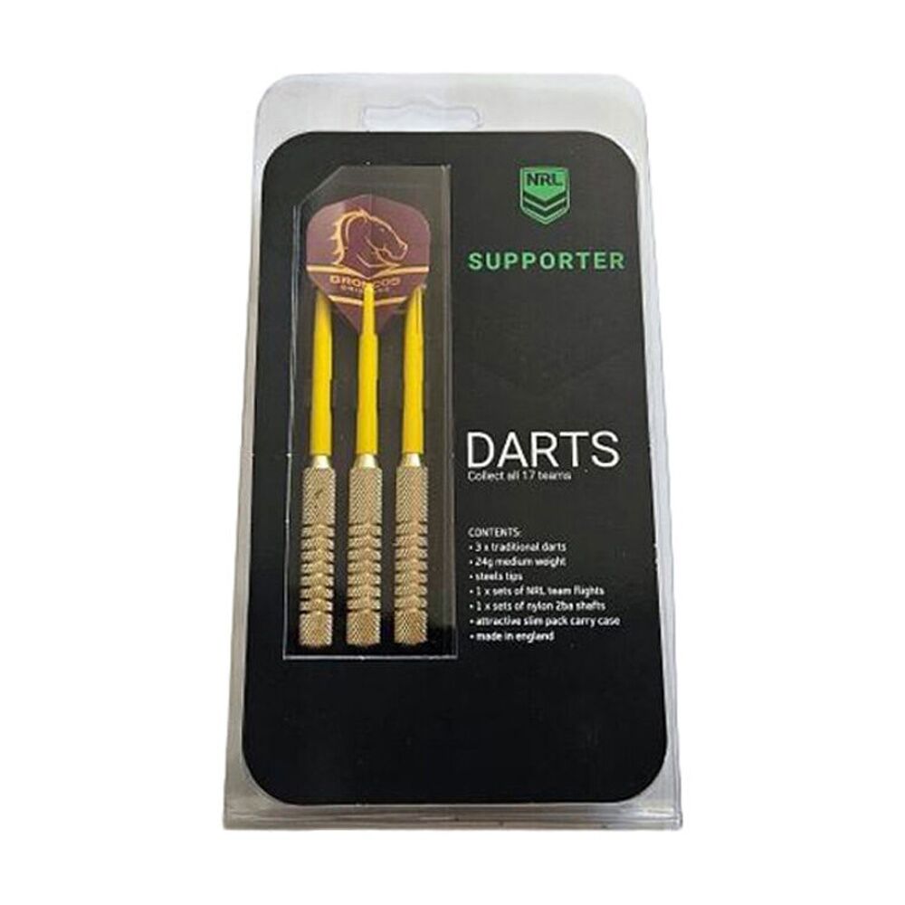 NRL Darts Brisbane Broncos Team Design Flights & Shafts Case Included (3 Pieces)