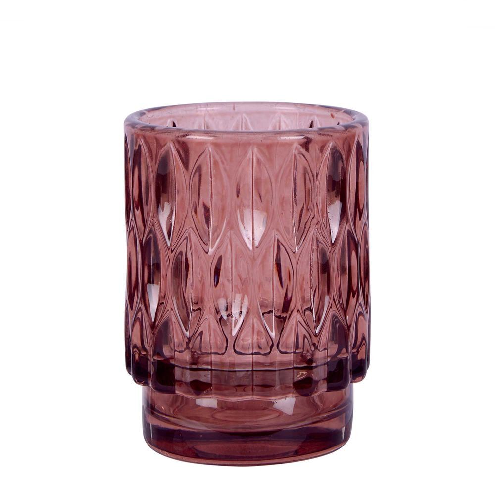 Belle Ashi Glass Tealight Holder Large 13cm - Mulberry — image 2