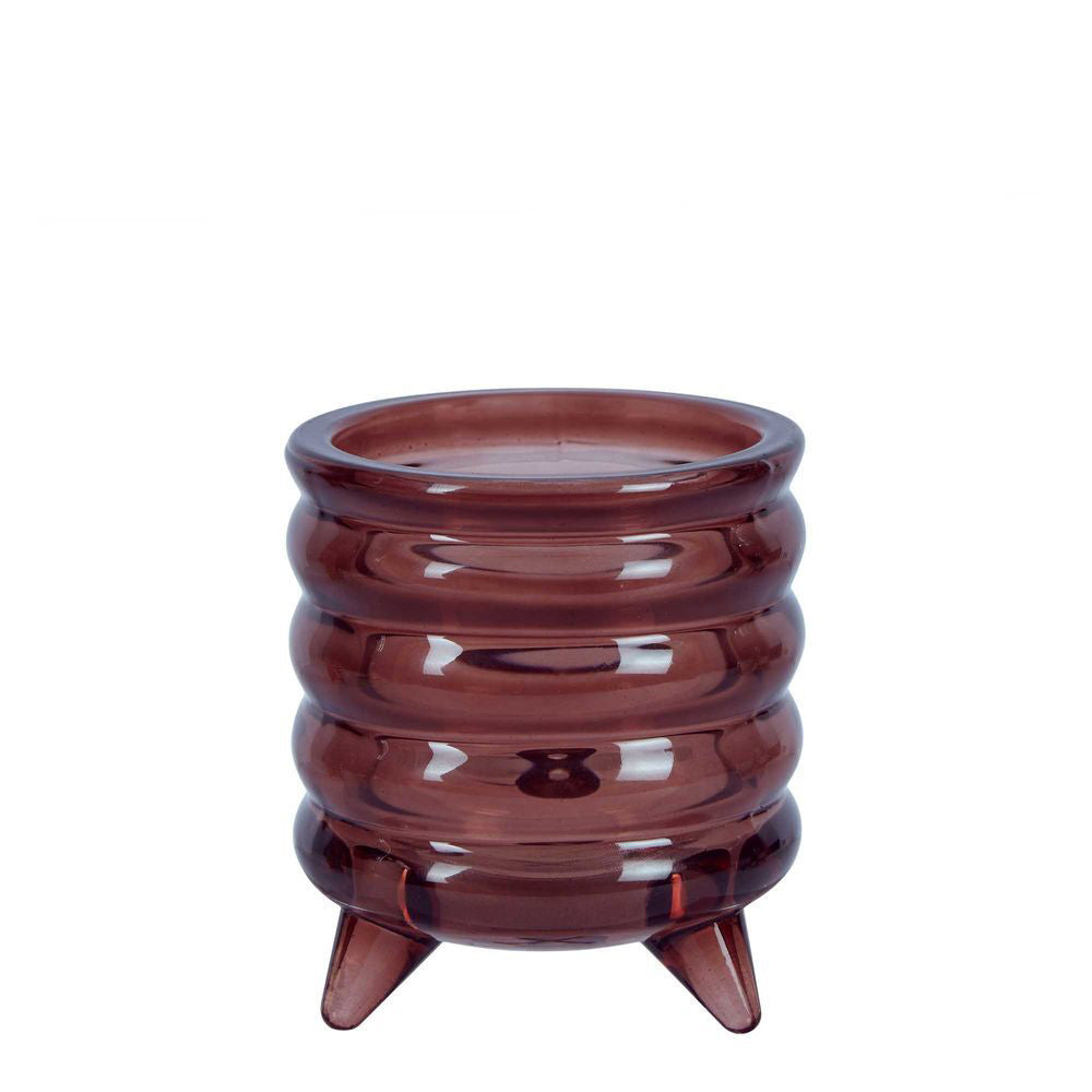Belle Ripple Glass Tealight Holder Small 8cm - Mulberry (6 Pack) — image 2