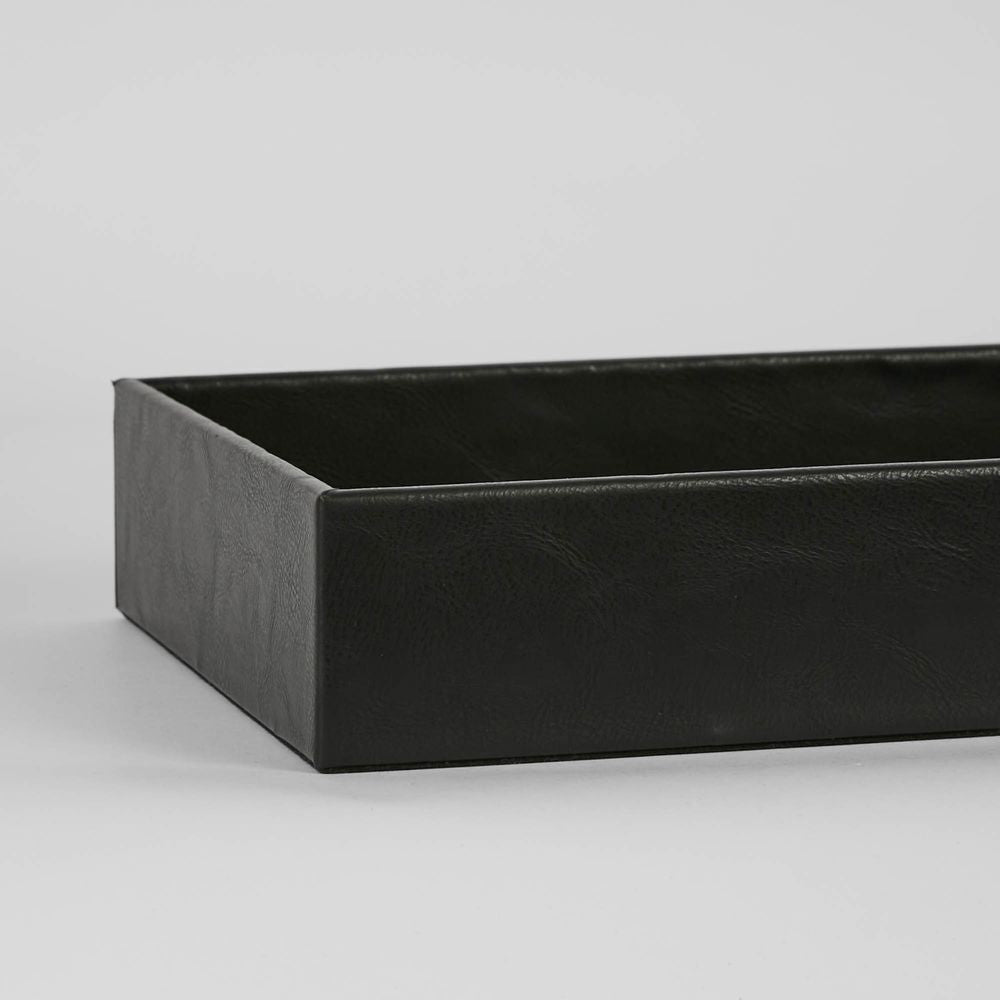 Belle Storage Tray 30.5x20.5cm Home Living Room Organiser Decor Rectangle Black — image 2