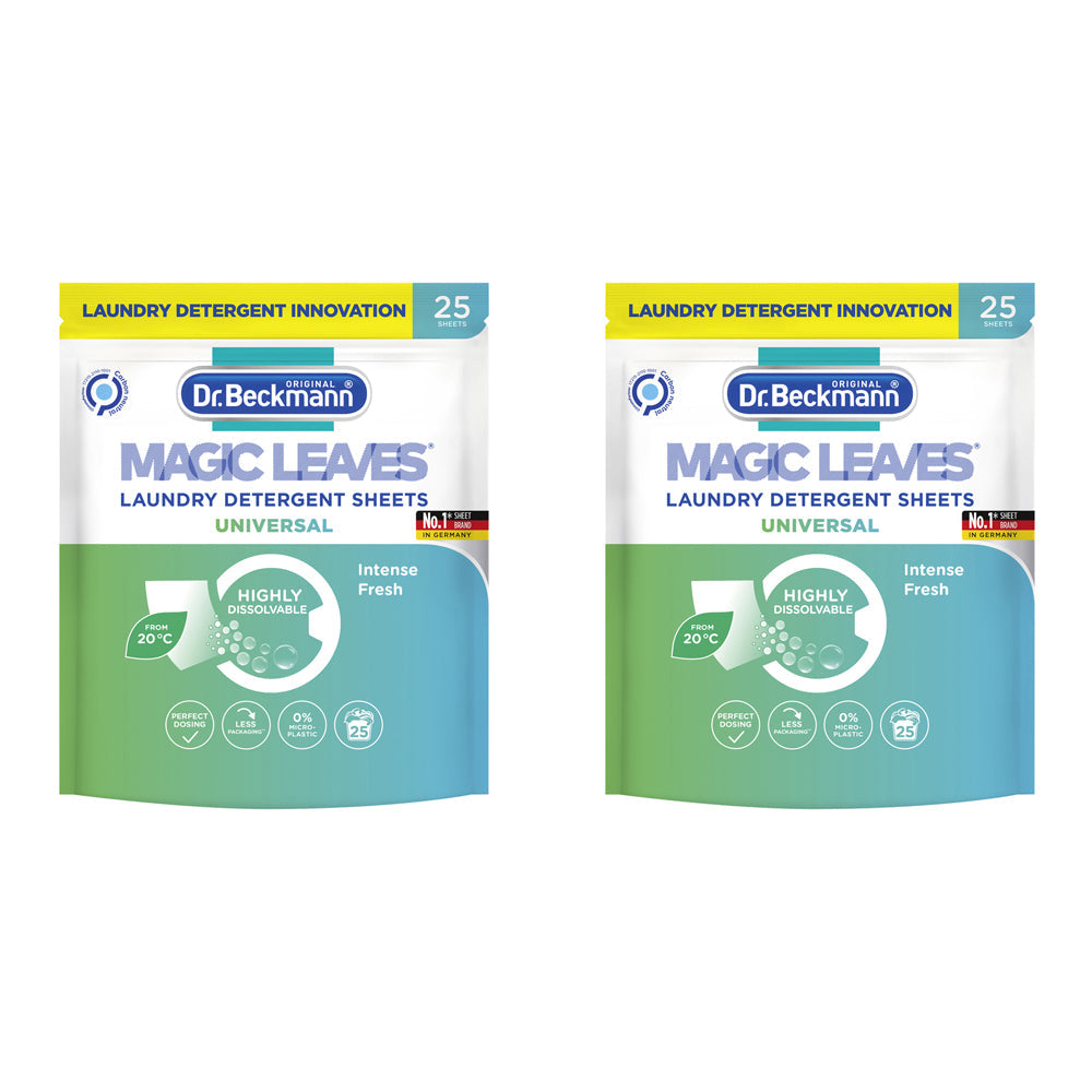 DR Beckmann 25pc Dr Beckmann Magic Leaves Universal Laundry Detergent Sheet Intense Fresh (2 Pack)