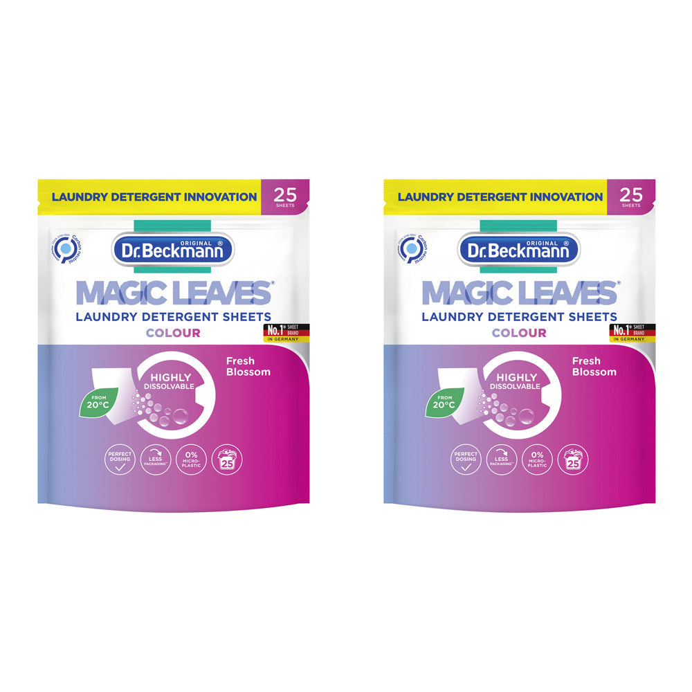 DR Beckmann 25pc Dr Beckmann Magic Leaves Fabric Laundry Detergent Sheet Fresh Blossoms (2 Pack)
