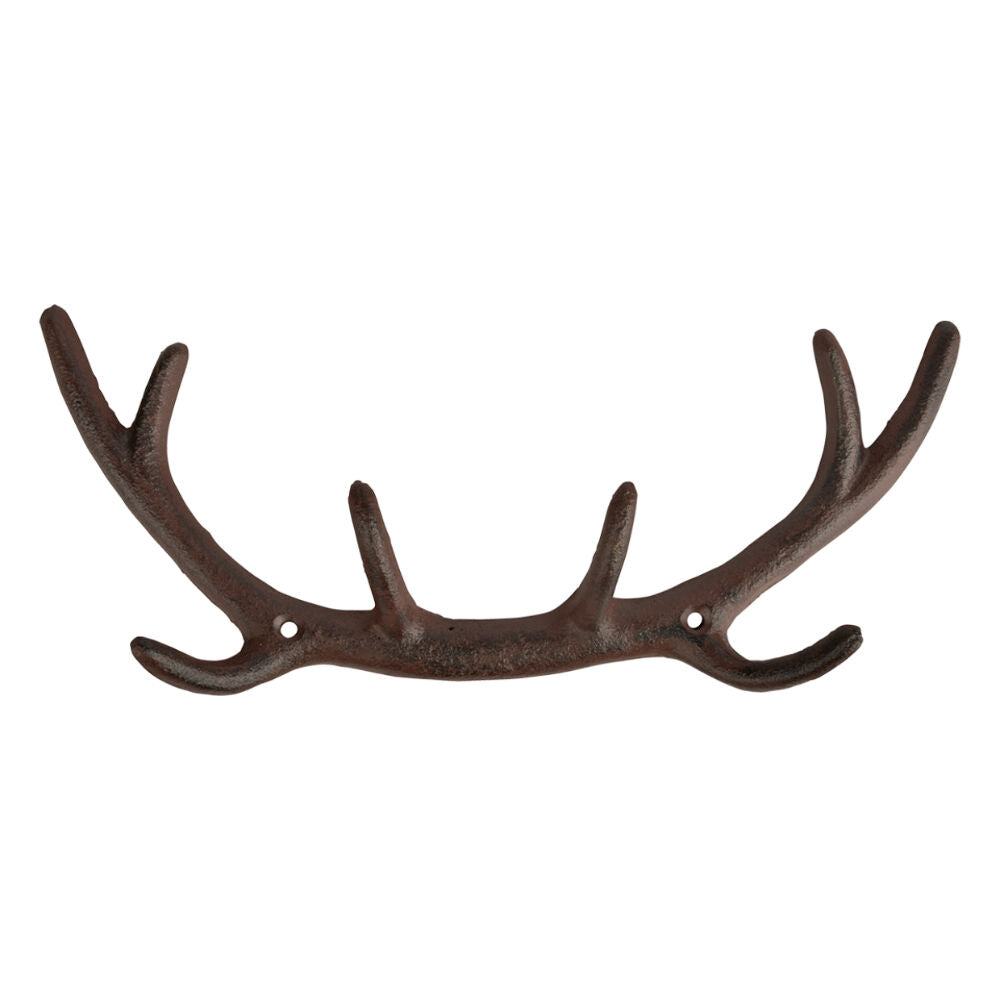 Esschert Design Cast Iron Antler Wall Hook Small Home Decor 29cm Brown (2 Pack) — image 2
