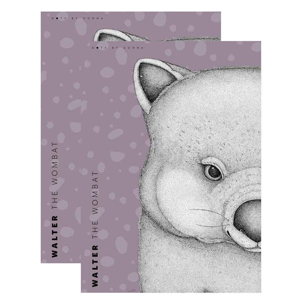 LMD Dots By Donna Wombat Animal Cotton Kitchen Tea Towel Rectangle 50x70cm (2 Pack)