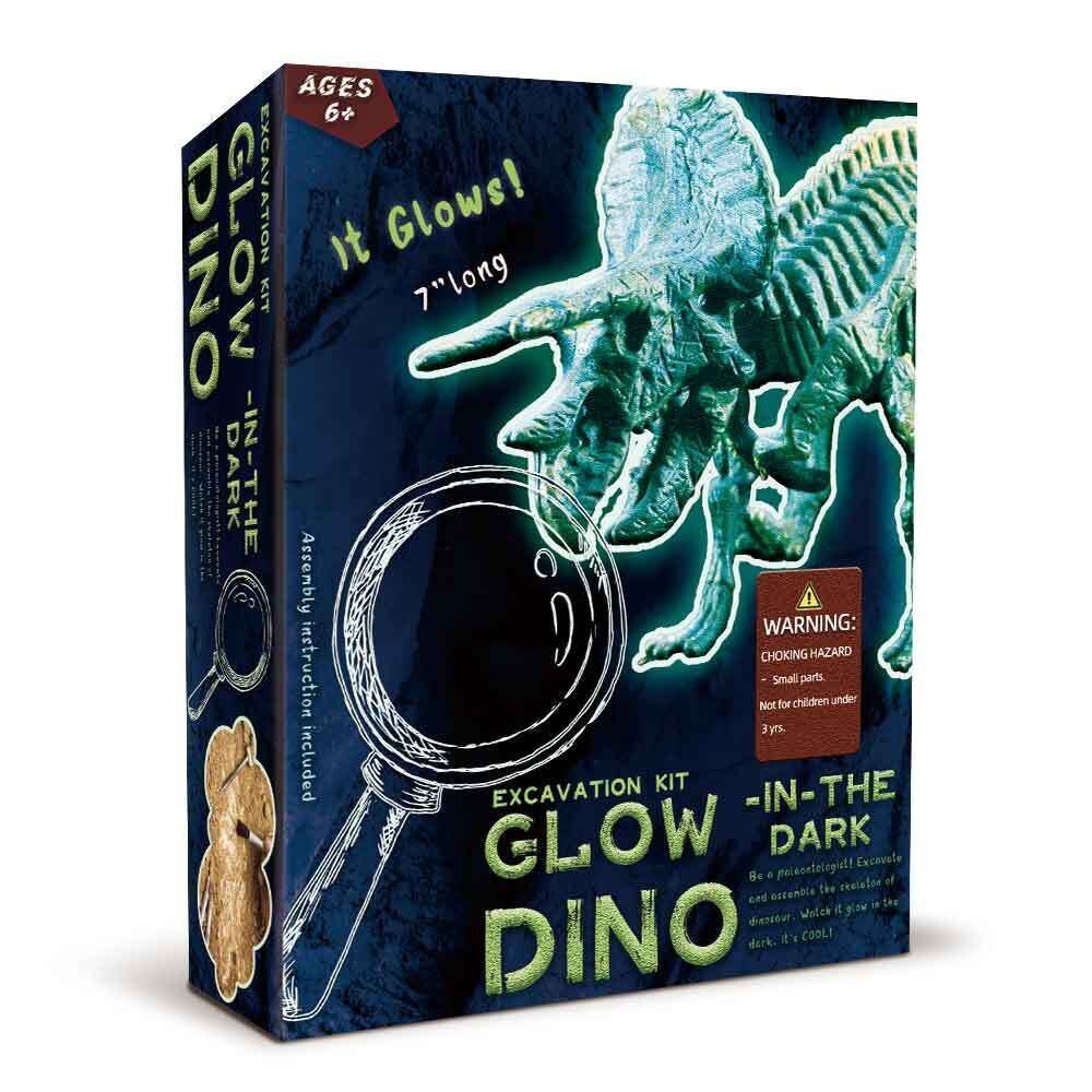 Kaper Kidz Glow In The Dark Triceratops Excavation Kit Educational Toy