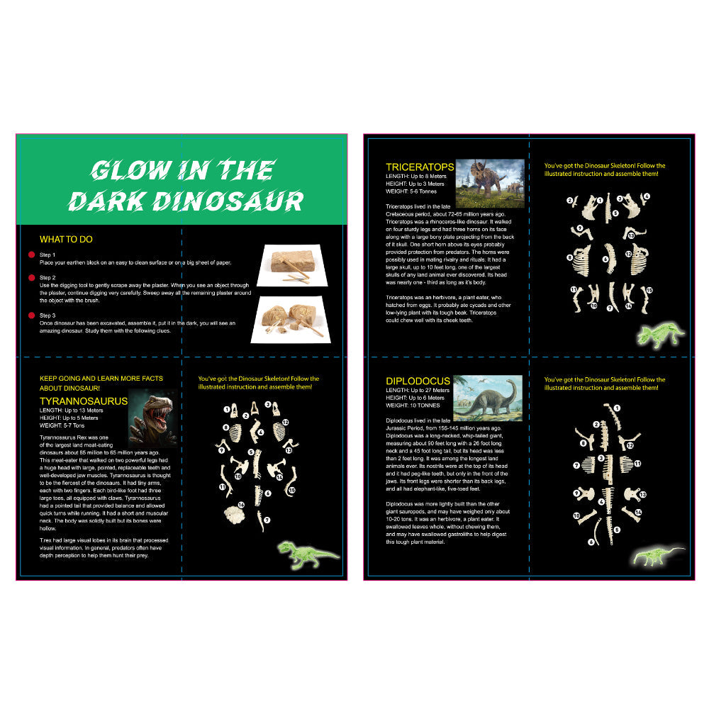 Kaper Kidz Glow In The Dark Diplodocus Excavation Kit Educational Toy — image 5