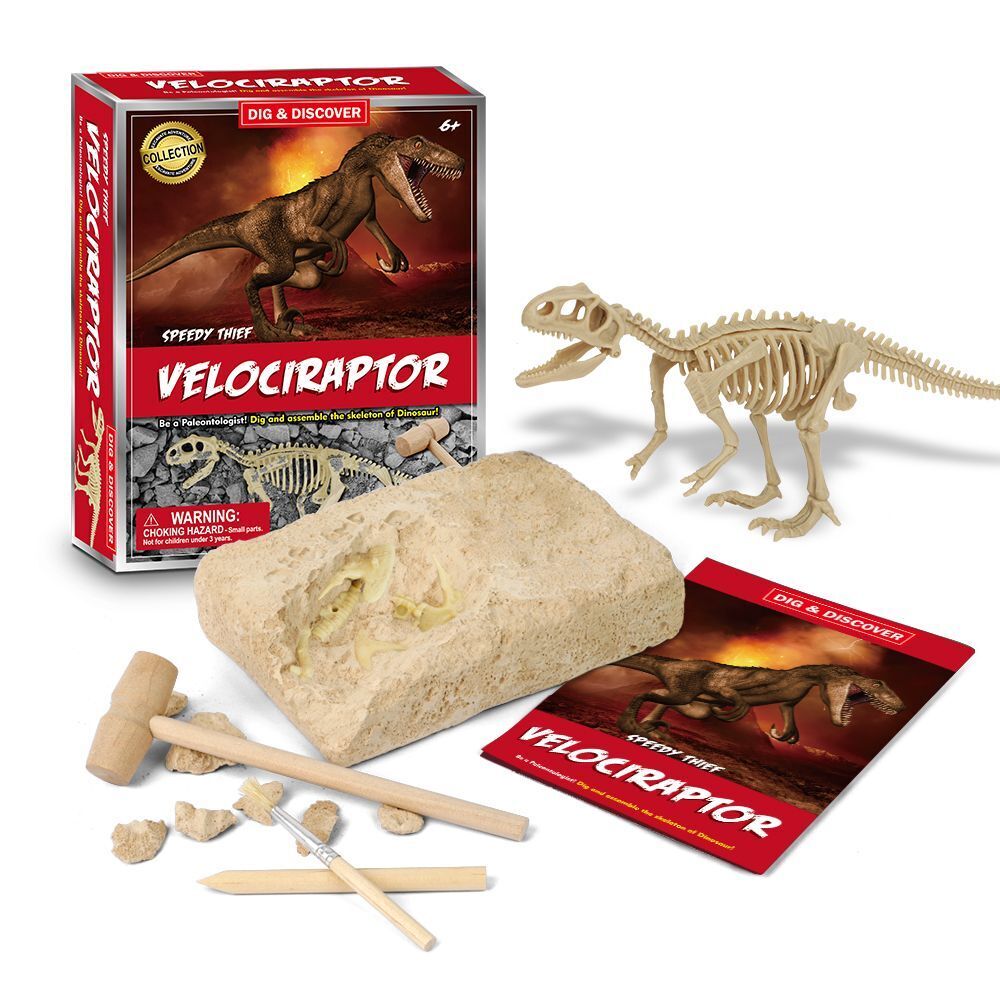 Kaper Kidz Childrens Dig & Discover Velociraptor Dig/Excavation Kits 6y+ (2 Pack)