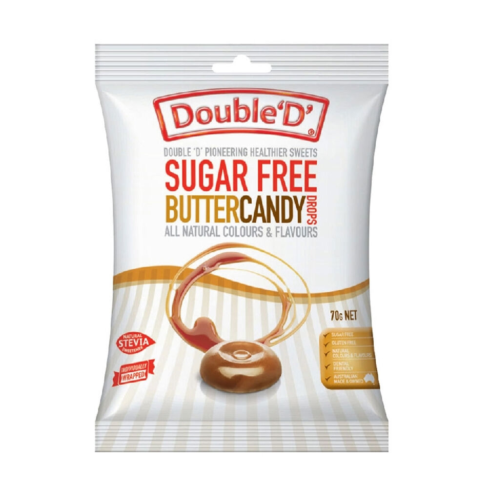 Double 'D' Sugarfree Butter Lollies Candy Drops 70g Sweet Confectionary (12 Pack) — image 2