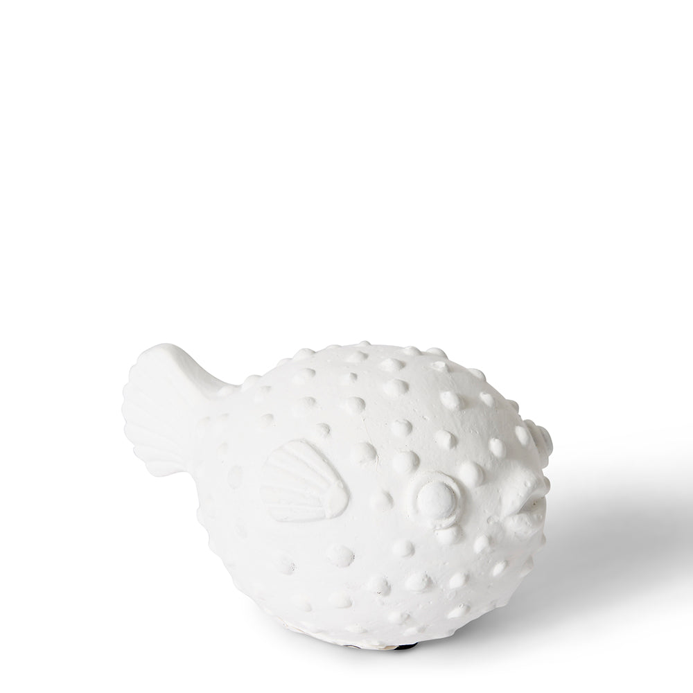 E Style Blow Fish Home Decorative Sculpture Cement Ornament - 13 x 9 x 8cm