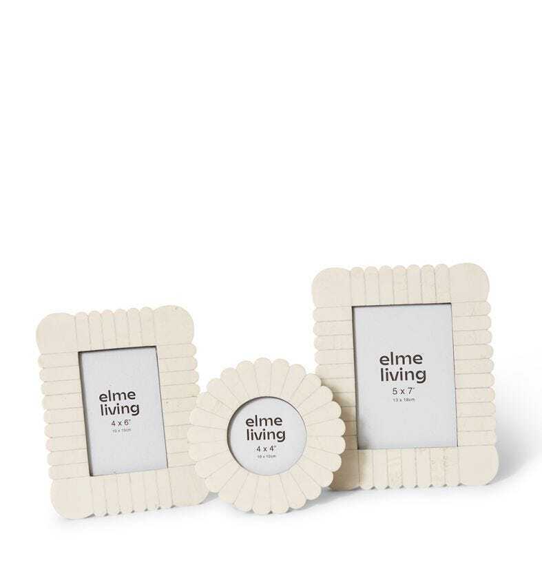 E Style Senan Resin/Glass/MDF 4x6" Photo Frame Picture Display Decor Cream — image 2