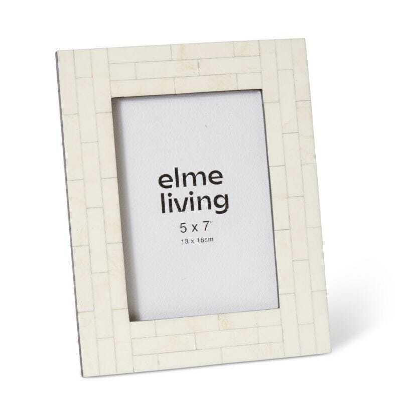E Style Emerson Resin/Glass/MDF 5x7" Photo Frame Picture Display Decor — Cream