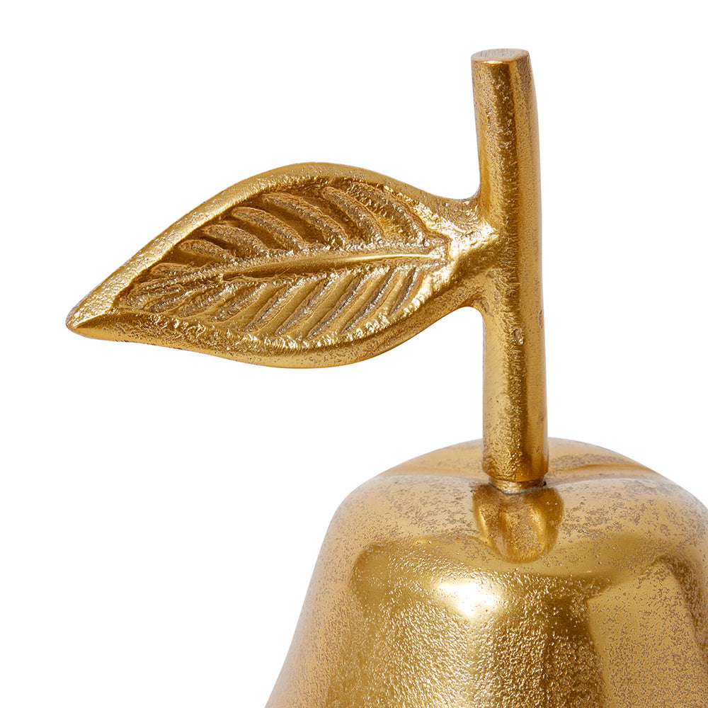 E Style Pear Home Decorative Fruit Sculpture Ornament - Gold 13 x 13 x 22cm