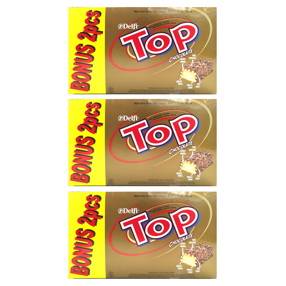 Delfi 26pc Delfi Top 9g Chocolate Bar Caramel Crunchy Wafer w/ Rice Crispies Box (3 Pack)