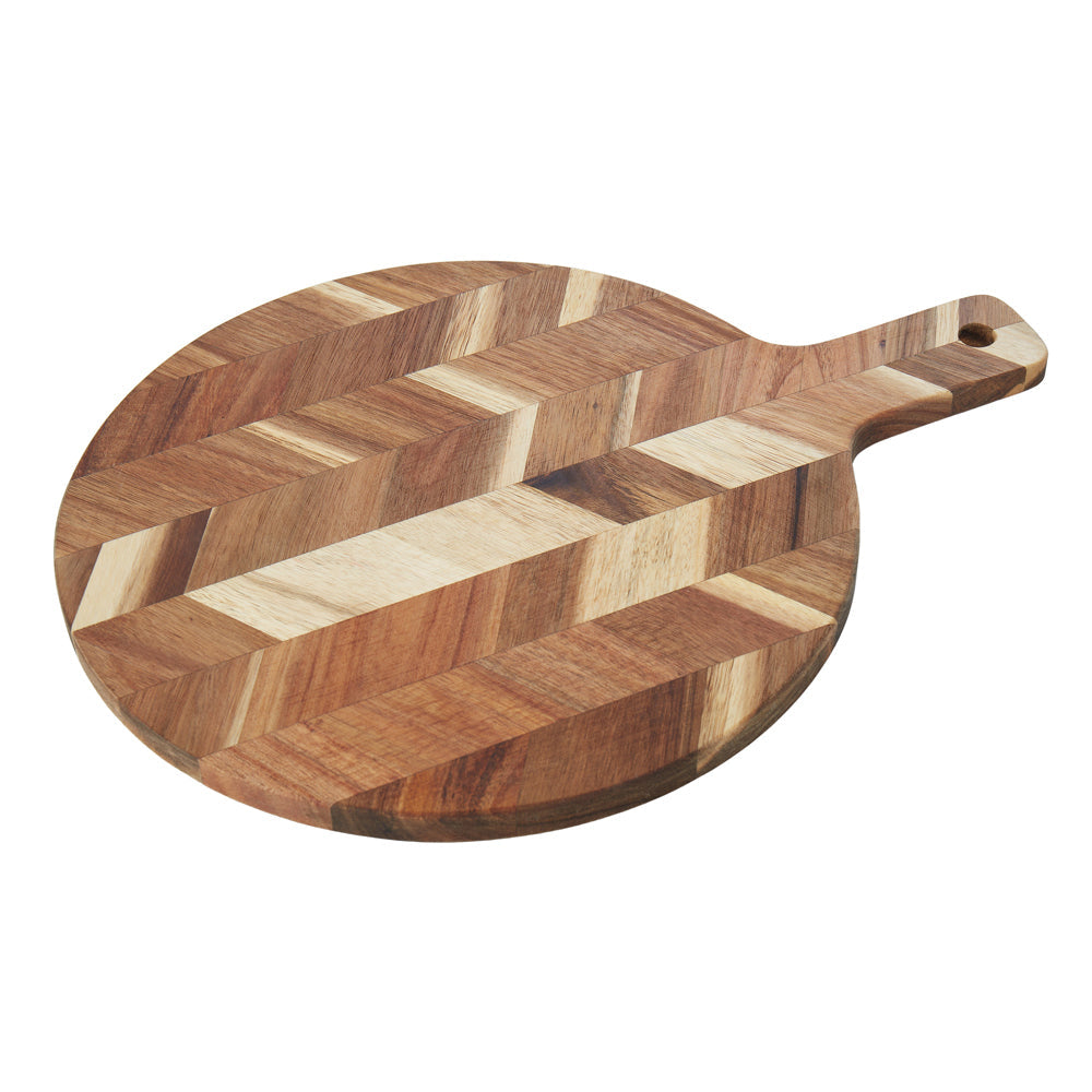 Davis & Waddell Herringbone Acacia Cutting/Chopping Board Round 33x40cm Natural — image 2