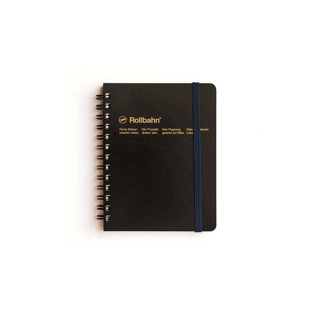 Delfonics Rollbahn Medium Spiral Bound Notebook Grid Journal Stationery Black