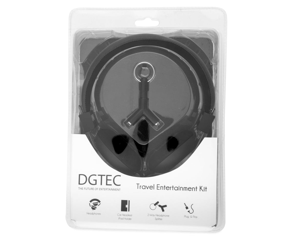 Dgtec Travel Kit Headphones + Bonus Car Headrest Case Holder for iPad 9.7" BK (2 Pack) — image 6