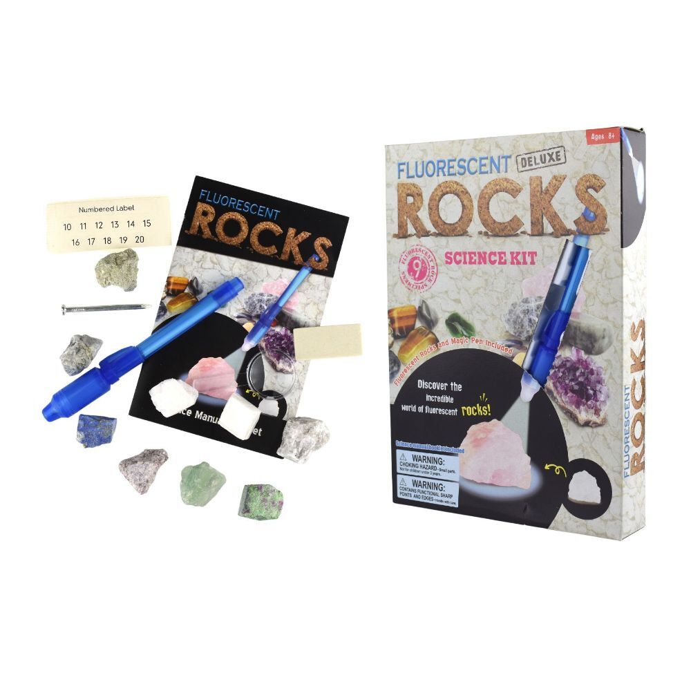 Kaper Kidz Deluxe Fluorescent Rocks Geology Kids/Childrens Science Kit 6y+