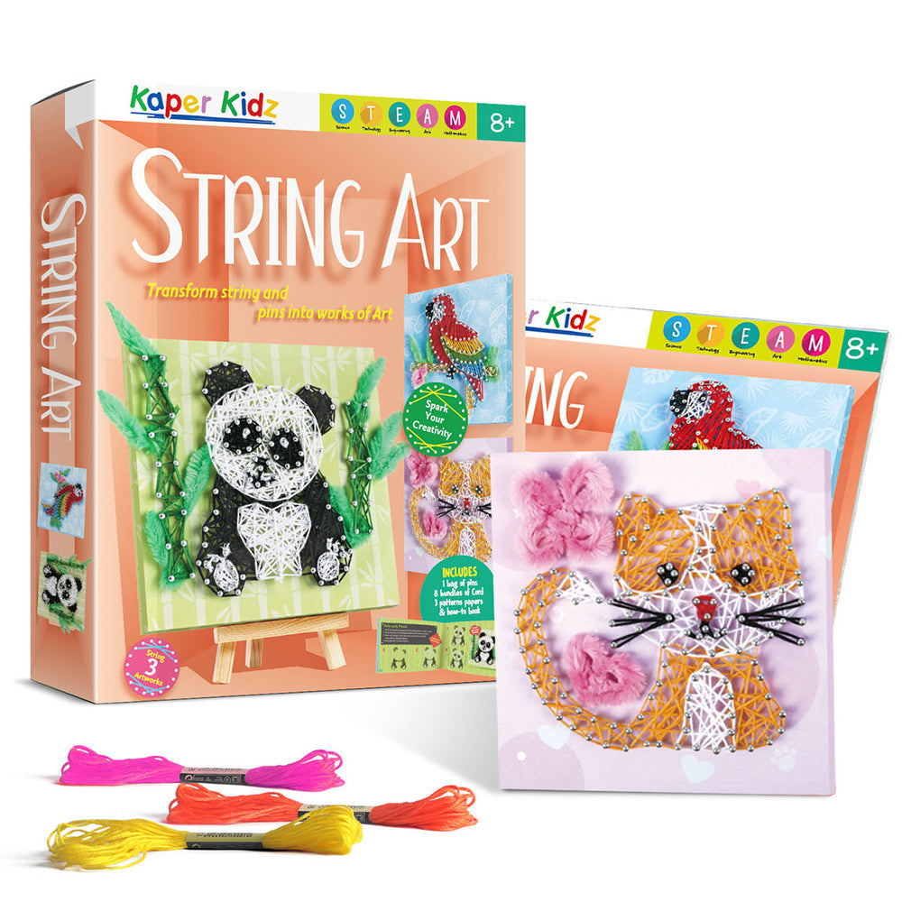 Kaper Kidz String and Pin Art Craft Kit Kids/Childrens Activity Toy 8Y+