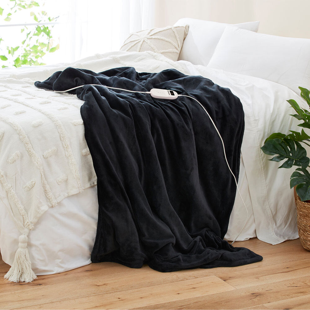 Dimplex Super Soft Micro-Fleece Washable Heated Throw Blanket - Charcoal — image 3