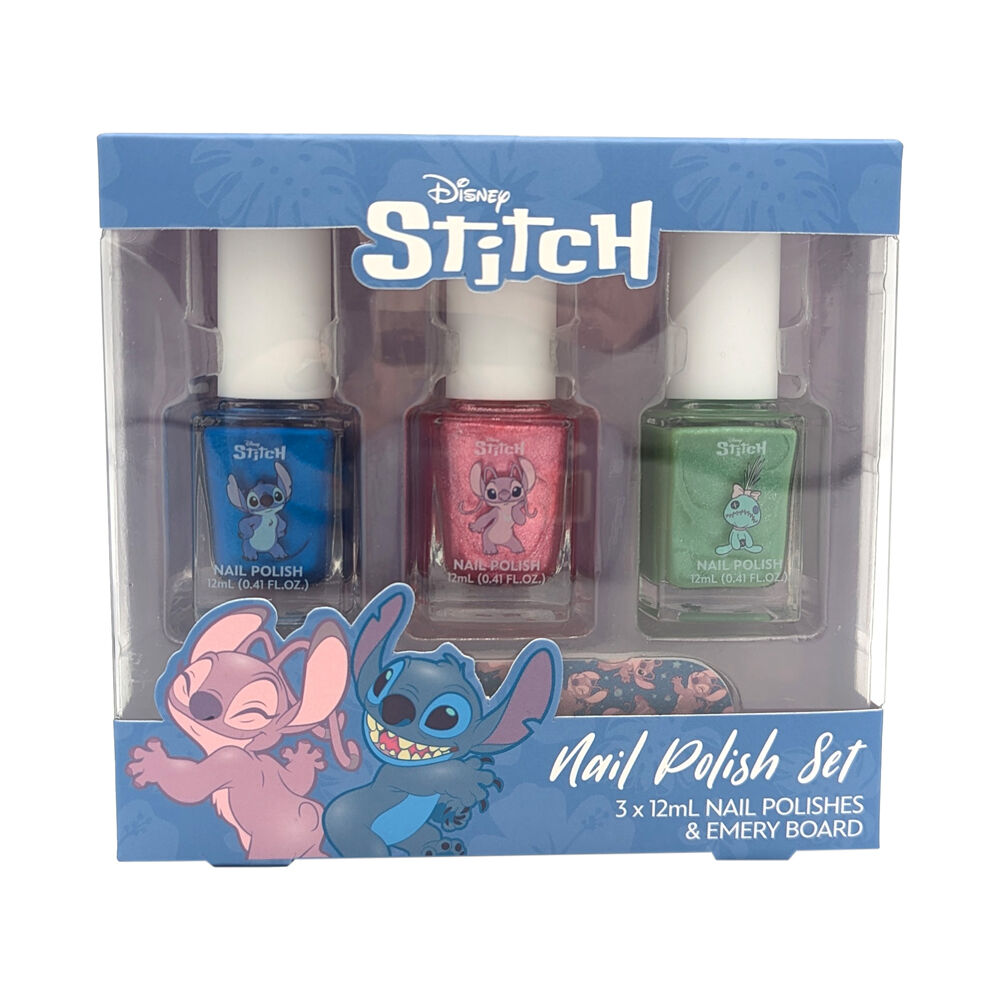 Disney Stitch Nail Polish Kids Pamper Accessory Gift Box Set w/ Nail File (6 Pieces) — image 2