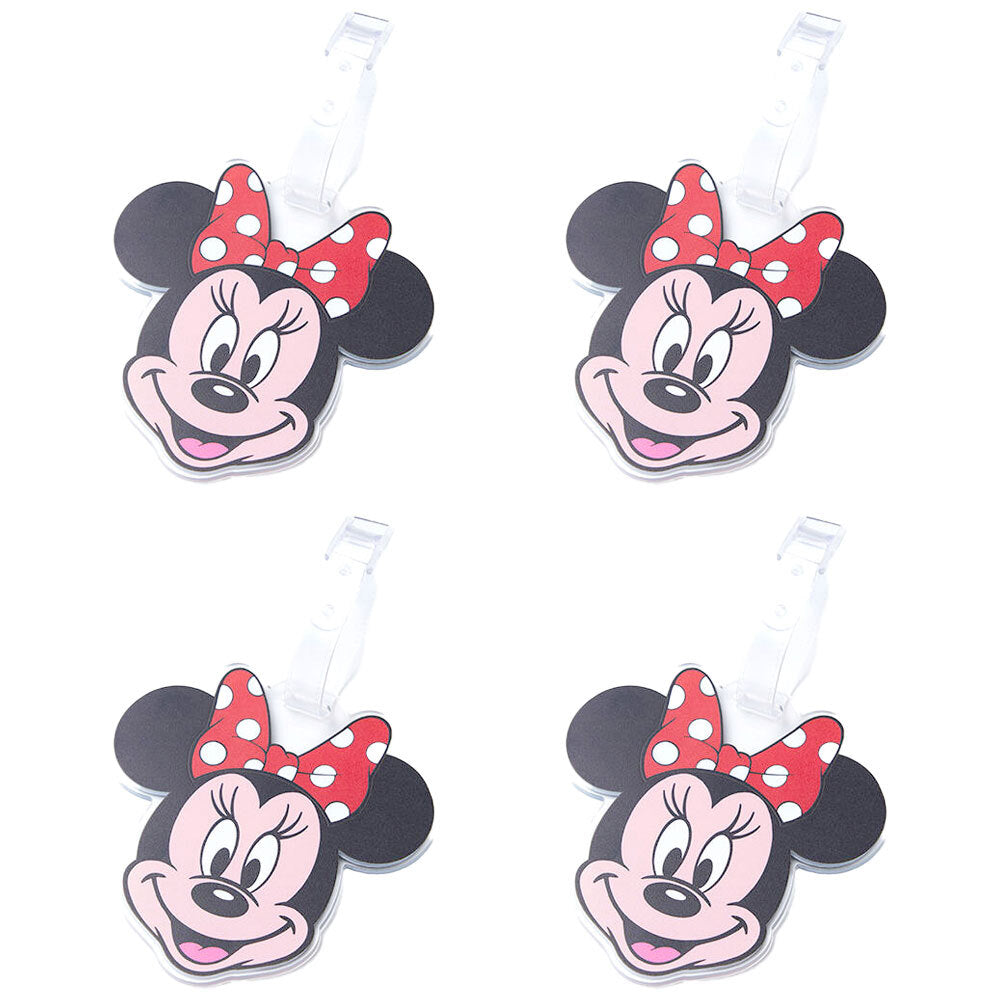 Disney Luggage Tag Suitcase Identity Name/Address Label Badge Minnie Mouse (4 Pack)