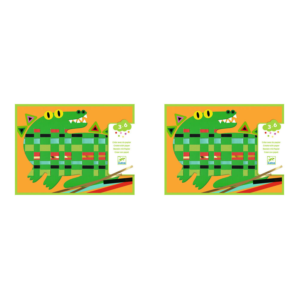 Djeco Animal Create w/ Paper Weaving Art/Craft Activity Set Kids/Children 3y+ (2 Pack)