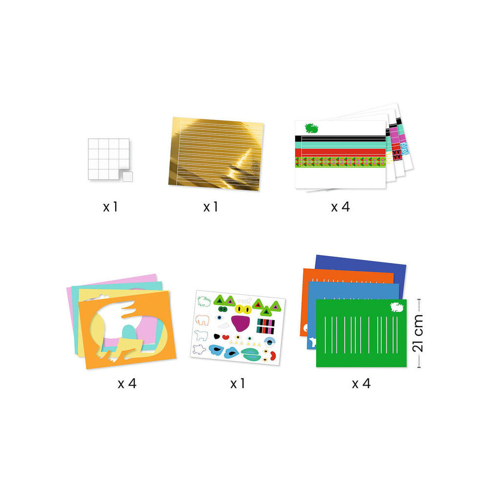 Djeco Animal Create w/ Paper Weaving Art/Craft Activity Set Kids/Children 3y+ (2 Pack) — image 3