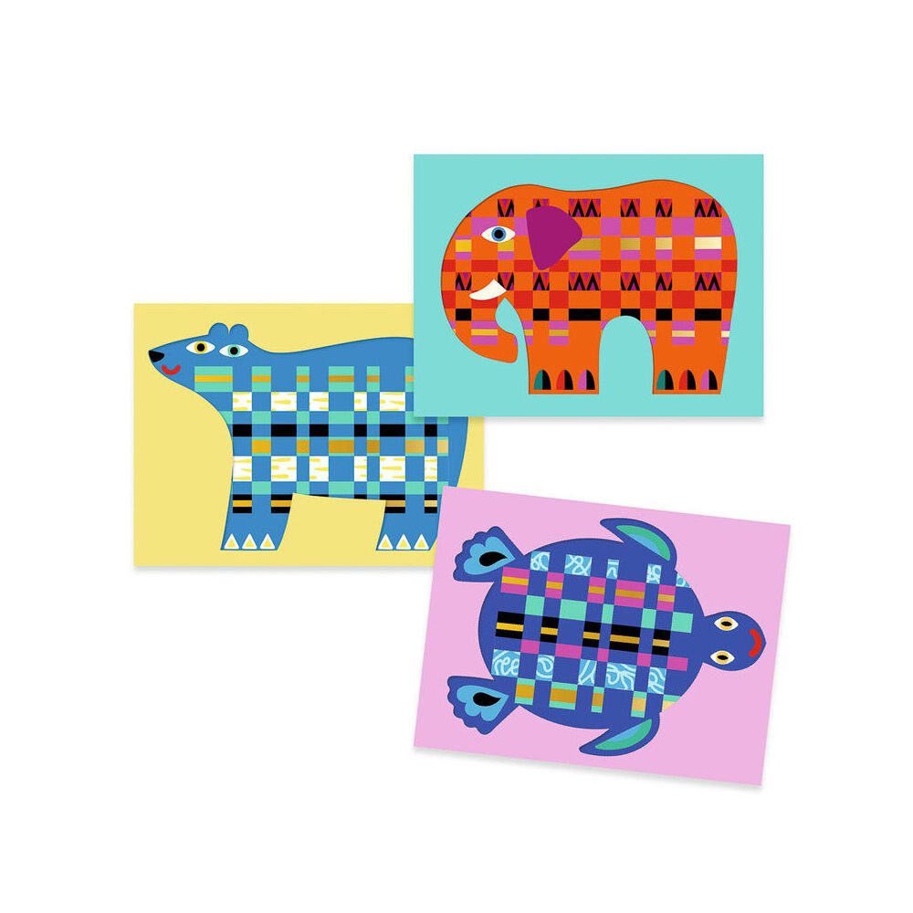 Djeco Animal Create w/ Paper Weaving Art/Craft Activity Set Kids/Children 3y+ (2 Pack) — image 5