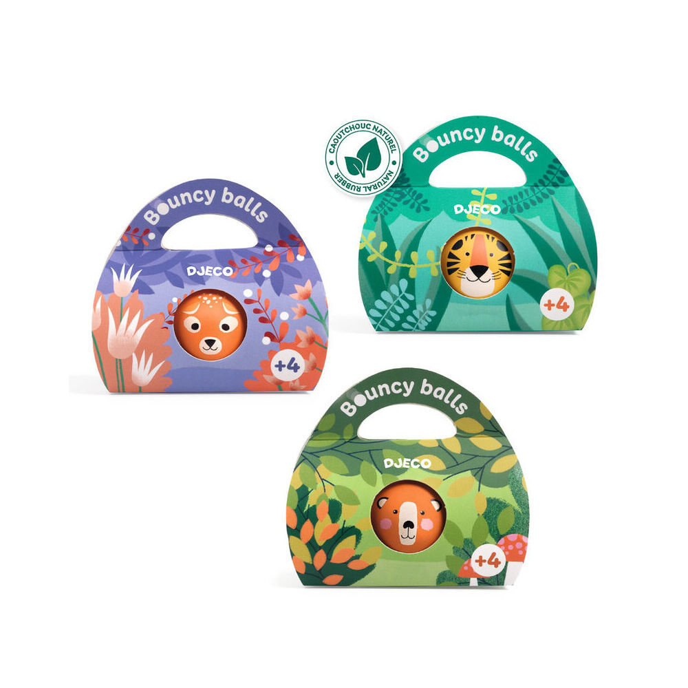 Djeco Rubber Bouncing Ball 10x9cm Kids/Children Classic Toy Assorted 4y+ (4 Pack) — image 5