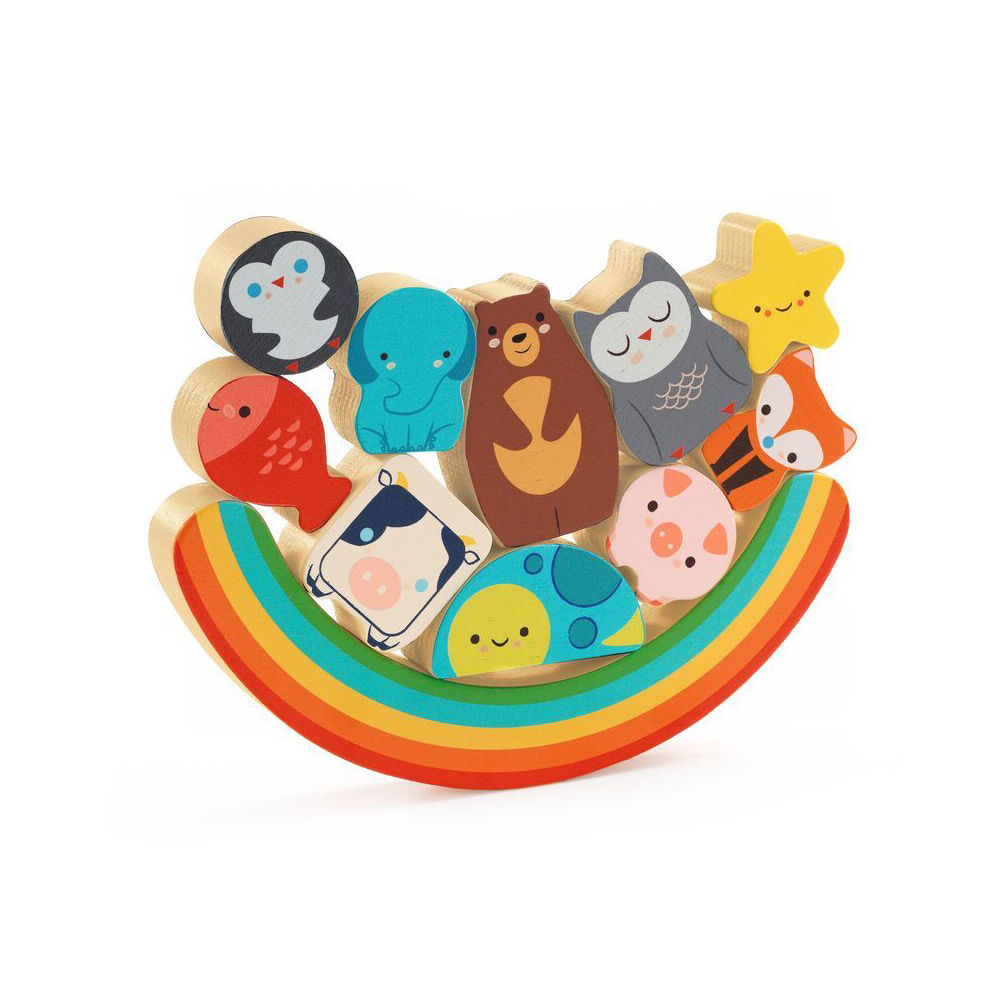 Djeco Puzz & Boom Rainbow Wooden Balancing Puzzle 21cm Toy Kids 18m+ (11 Pieces) — image 2