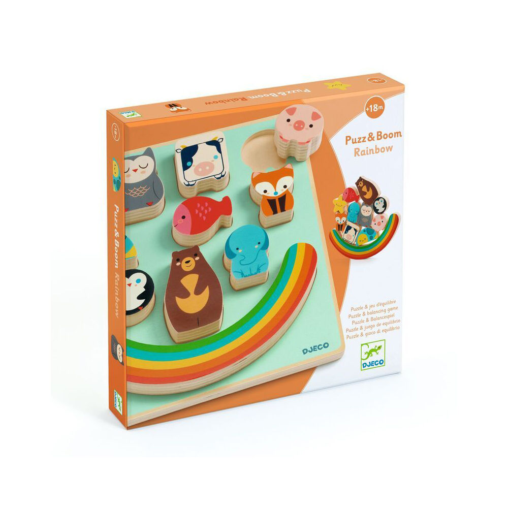 Djeco Puzz & Boom Rainbow Wooden Balancing Puzzle 21cm Toy Kids 18m+ (11 Pieces) — image 4