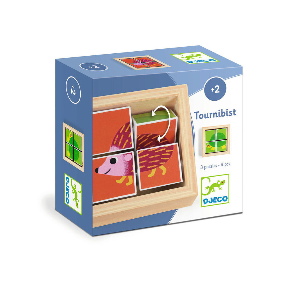Djeco Tournibist Wooden Swivel Puzzle In Frame 10cm Kids Play Toy 2y+ (18 Pieces) — image 7