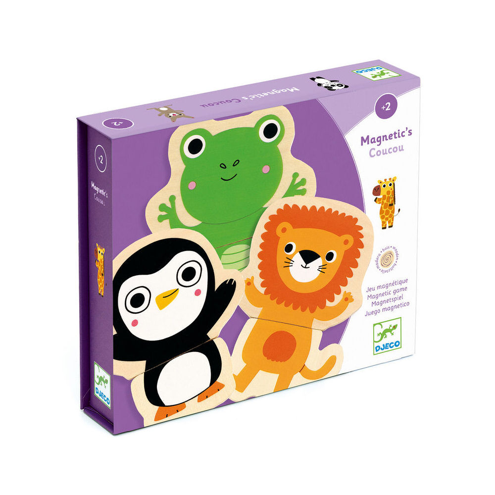 Djeco Wooden Magnetic Couco Animals Puzzle Set 22x19cm Kids Toy 2y+ (24 Pieces)