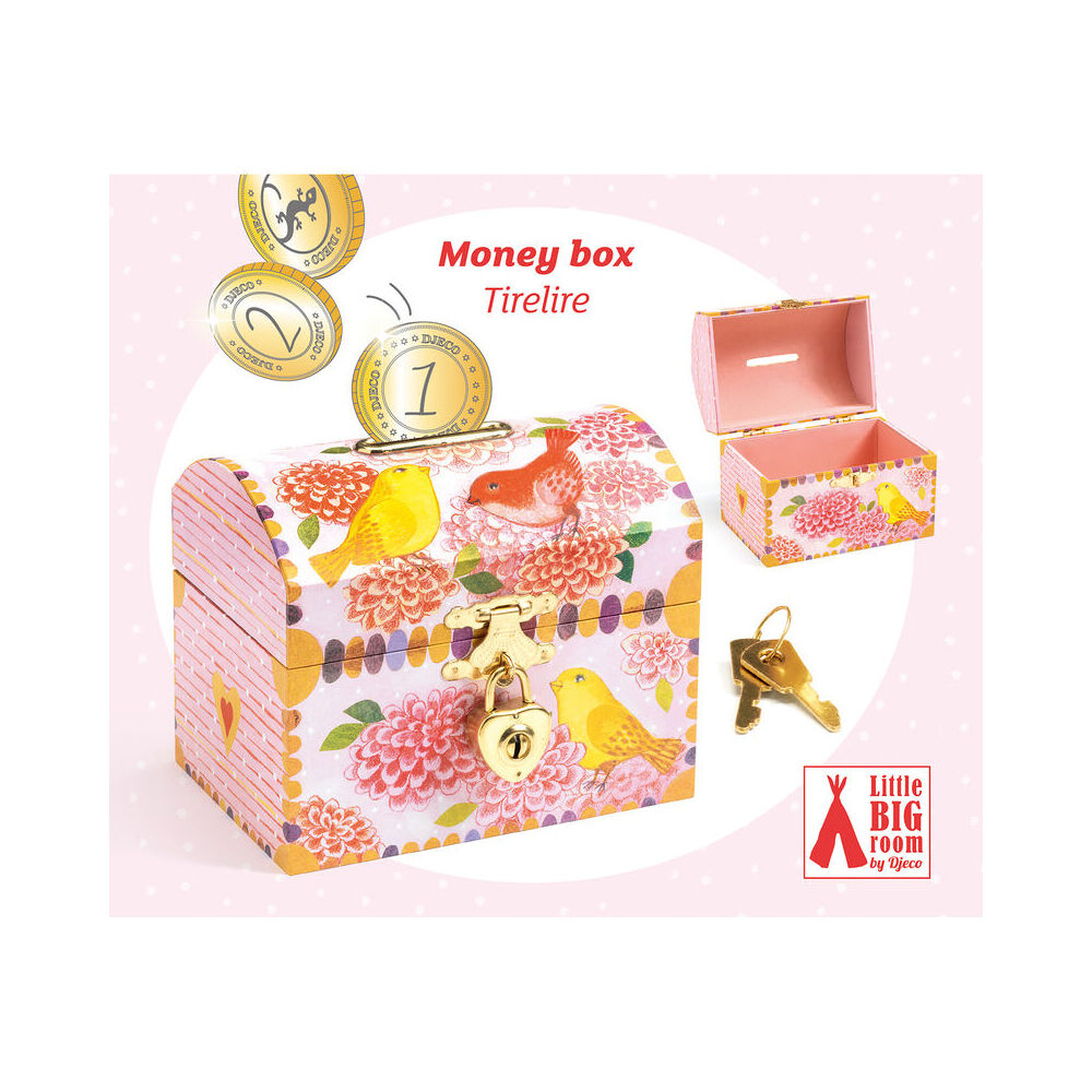 Djeco 13.6cm Birds Money Box Cash Saving Kids/Children Wooden Piggy Bank 4y+ — image 2