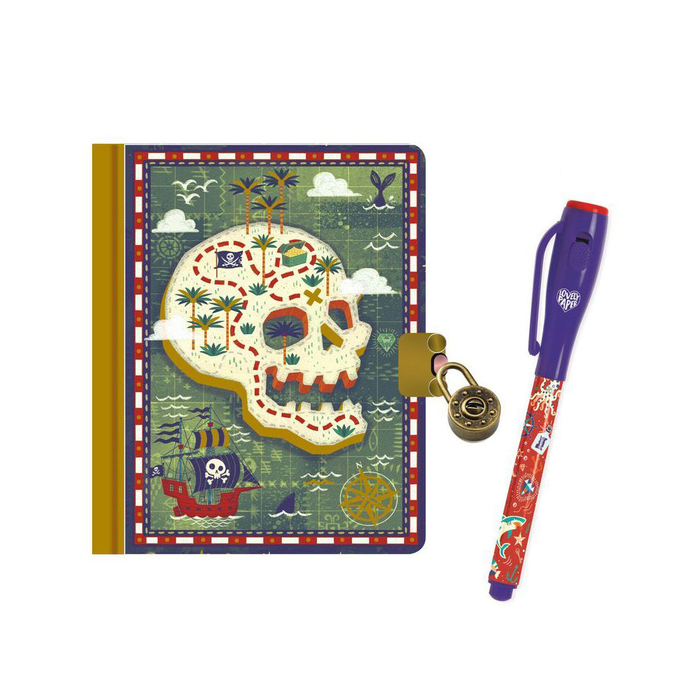 Djeco Steve Little Secret Notebook w/ Invisible Ink Magic Pen Stationery 8y+