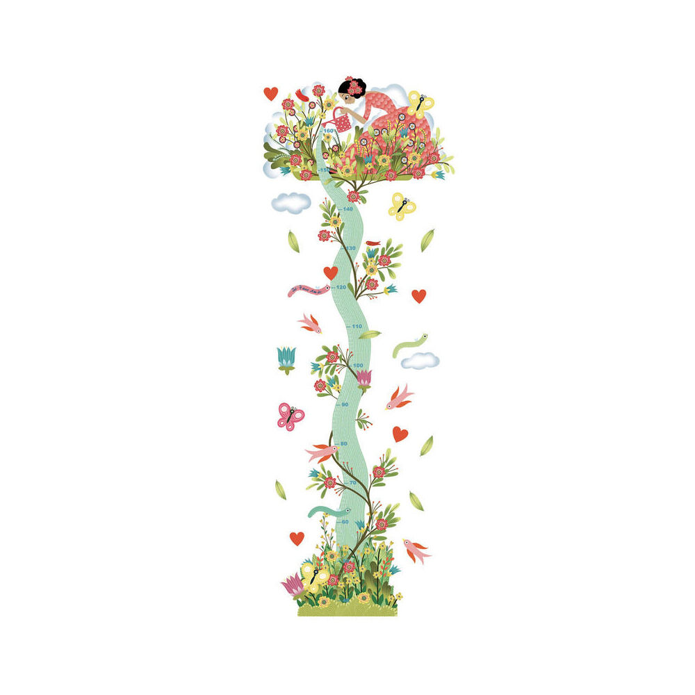Djeco Girl In The Garden Plastic Height Chart 62.5cm Wall Hanging Baby 0m+ — image 2