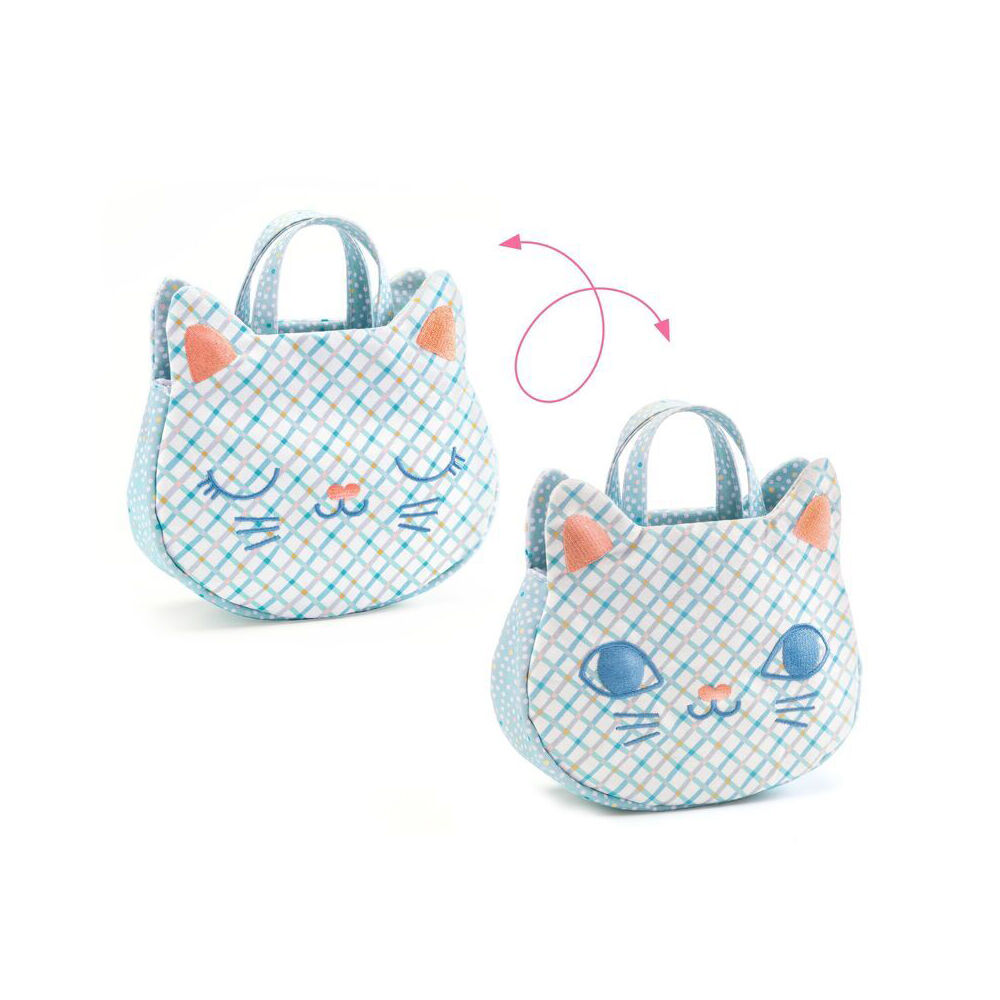 Djeco Baby Cat Handbag w/ Phone/Keys/Accessories Kids Pretend Play Toy 18m+ (7 Pieces) — image 2