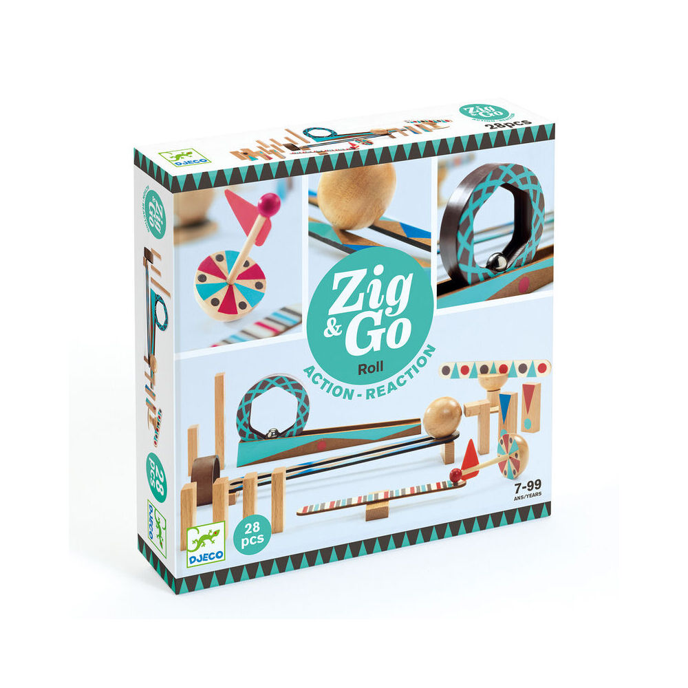 Djeco Zig & Go w/ Wooden Domino Kids/Children 25cm Activity Toy Set 8y+ (28 Pieces)