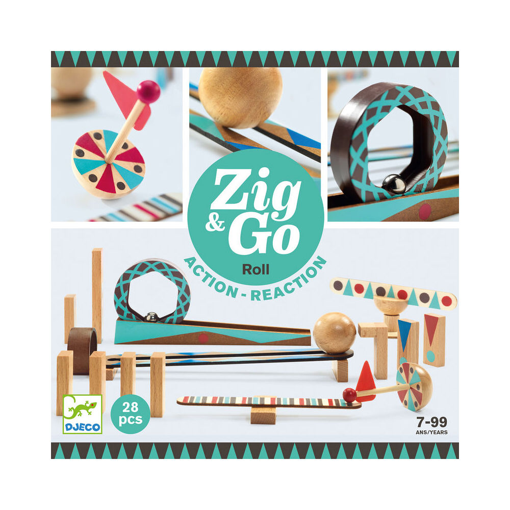 Djeco Zig & Go w/ Wooden Domino Kids/Children 25cm Activity Toy Set 8y+ (28 Pieces) — image 2