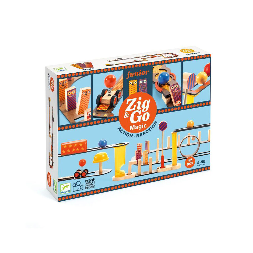 Djeco Wooden Zig & Go Junior Magic Kids/Children 25x30cm Play Toy Set 5y+ (43 Pieces)