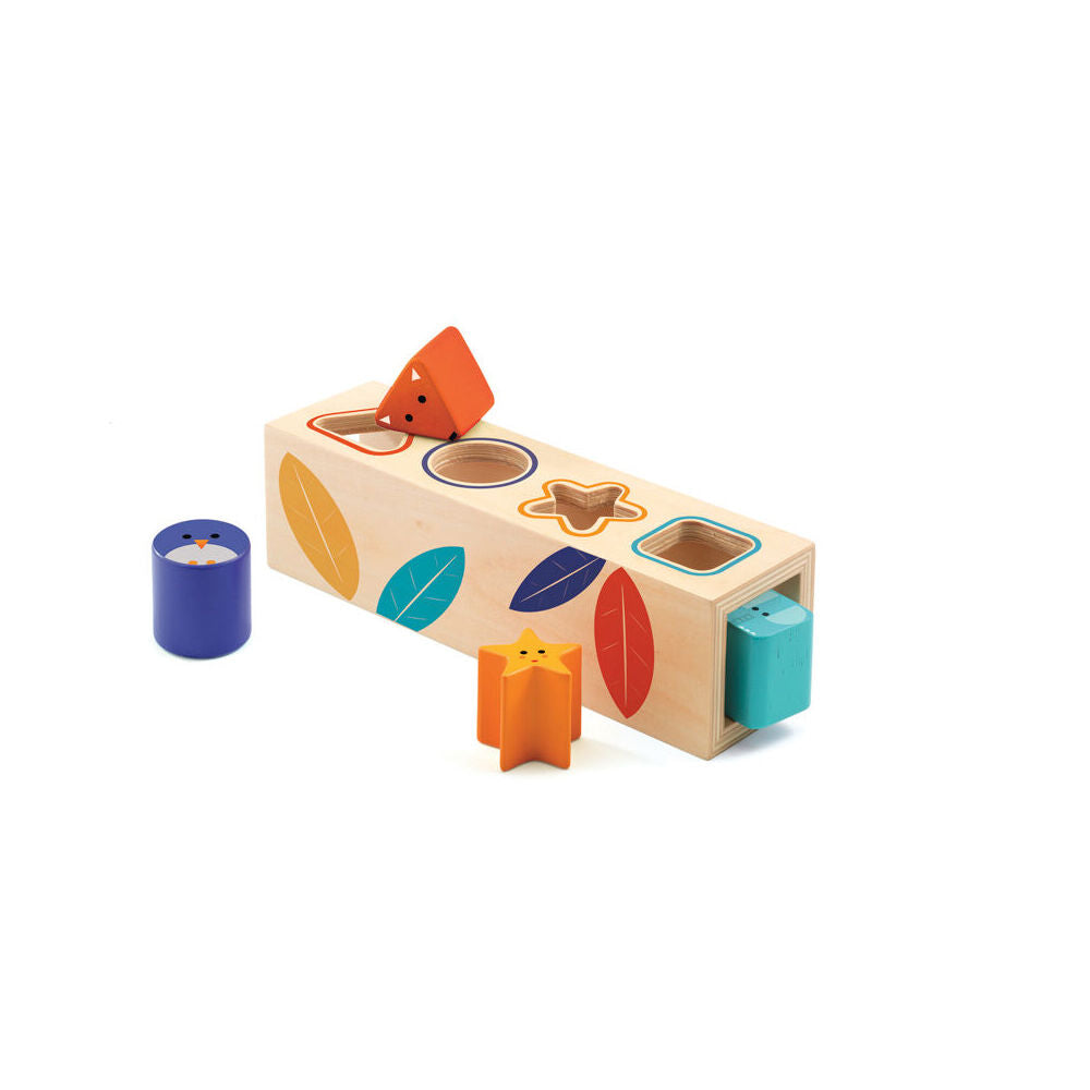 Djeco Boitabasic Wooden Shape Sorter Box Kids/Children Educational Toy 12m+