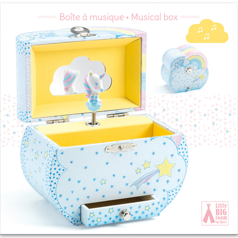 Djeco Unicorn's Dream Music Box 15x15cm Kids Musical Jewelery Storage BLU 4+ — image 3