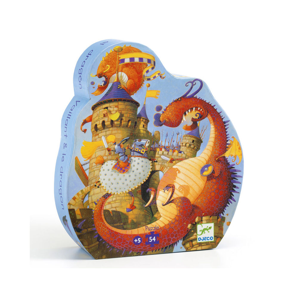 Djeco Vaillant And The Dragon Silhouette Kids Jigsaw Puzzle 24x27cm 5y+ (54 Pieces)