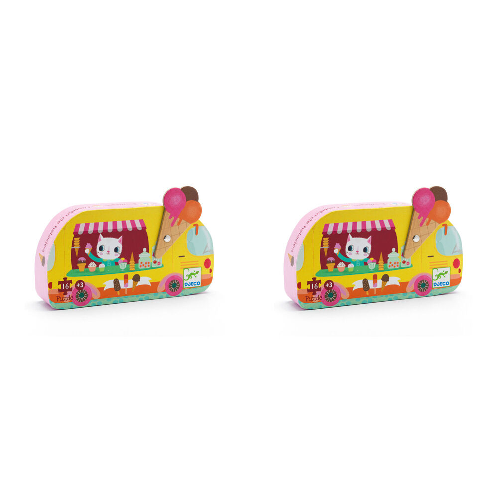 Djeco Ice Cream Truck Silhouette Jigsaw Puzzle Kids Game 22x12cm 3y+ (32 Pieces)