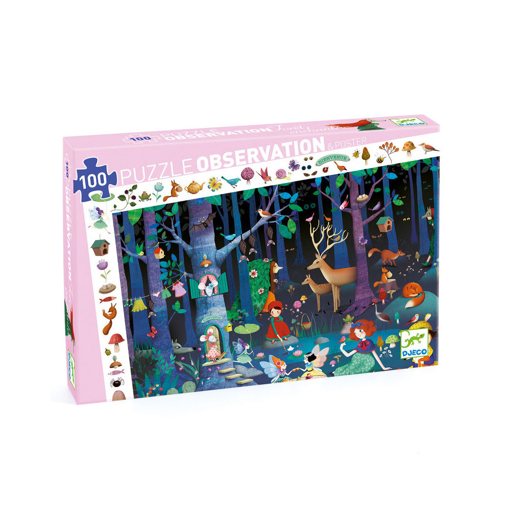 Djeco Enchanted Forest Observation Jigsaw Puzzle Kids Game 34x23cm 5y+ (100 Pieces)