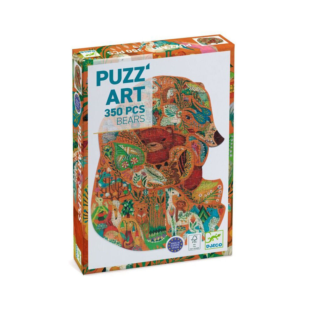 Djeco Silhouette Bear Shaped Kids Activity Educational Art Puzzle 7y+ (350 Pieces)