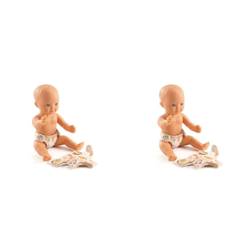 Djeco 3pc Djeco Cotton Nappies Diaper For Dolls Kids Children Pretend Play 2y+ (2 Pack)