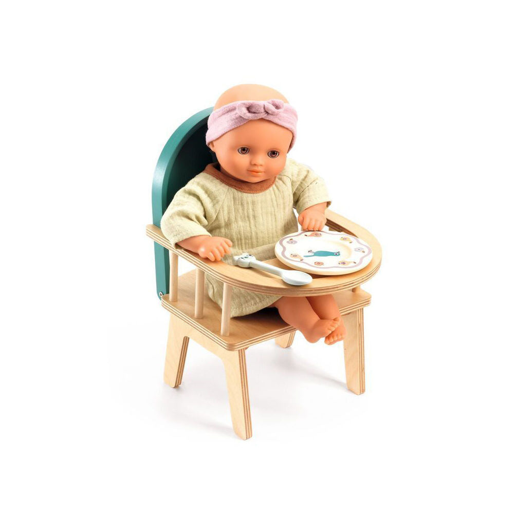Djeco 28cm Baby Doll High Chair Kids/Children Pretend Play Accessory 2y+ — image 2